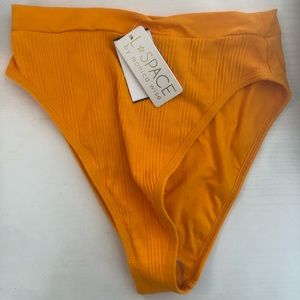 L Space Ribbed Frenchi High Waisted Swim Bottom